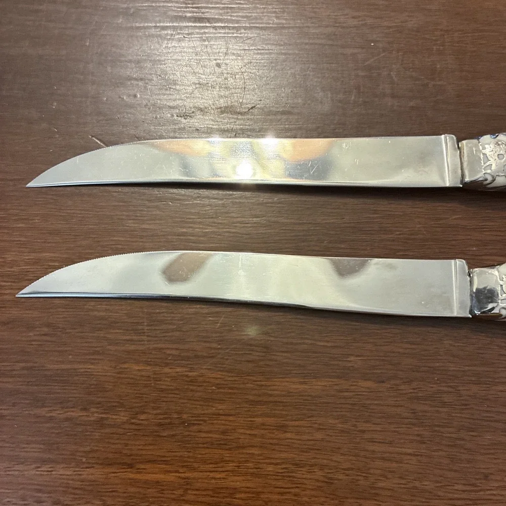 VTG Camillus Cutlery 50's Decorative Handles Steak Knife Set of 3 In Sheath